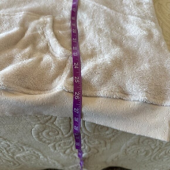 Oversized comfy teddy velvet hoodie cream off white women's L - Picture 10 of 10